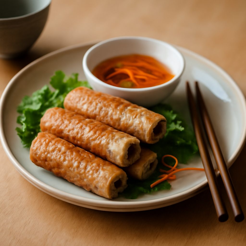 Nem asiatici light al forno con carne magra