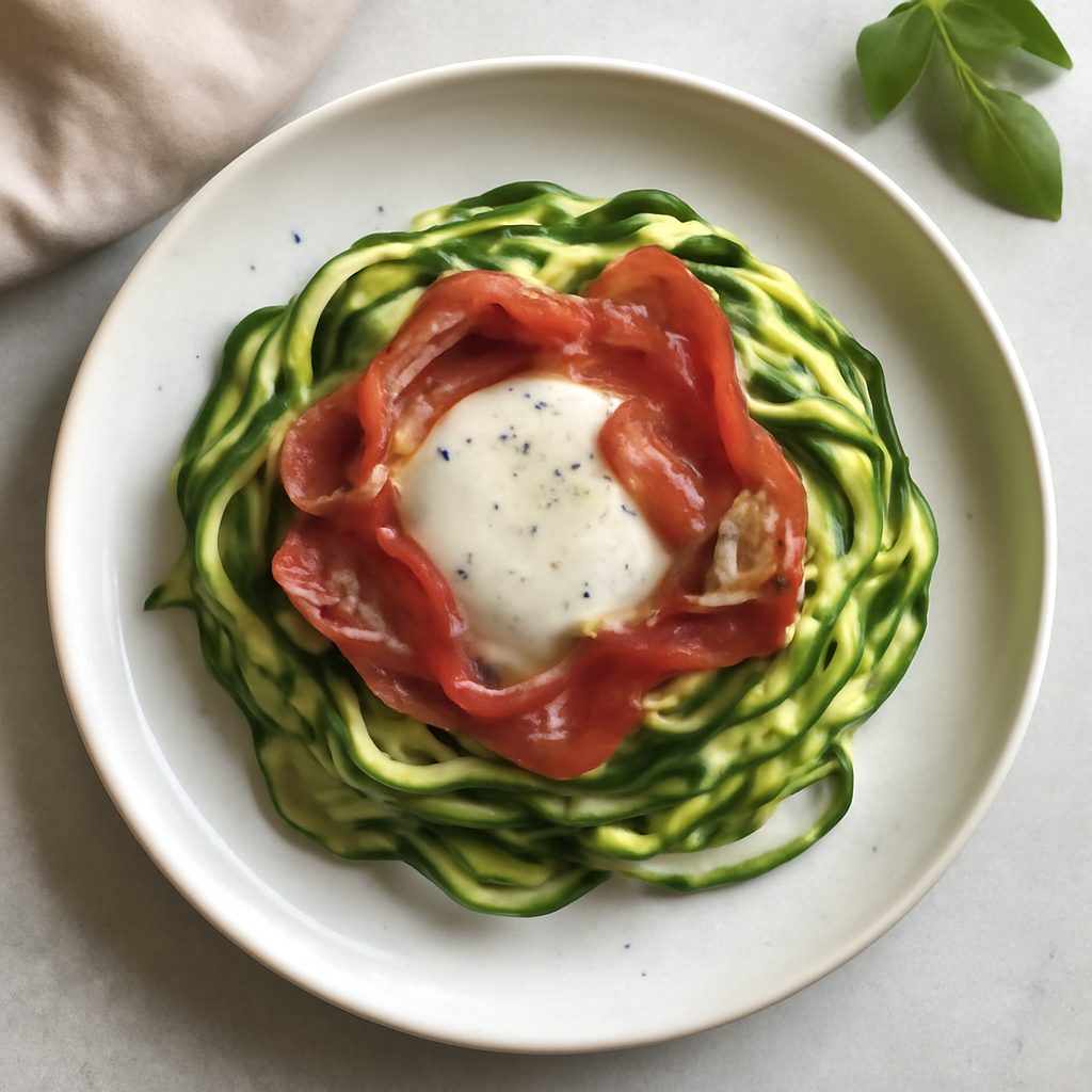Nidi di zucchine e speck proteici low-carb
