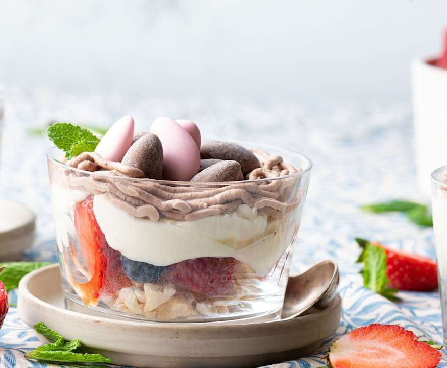 Nidi pasquali meringa, frutta e cioccolato Protein