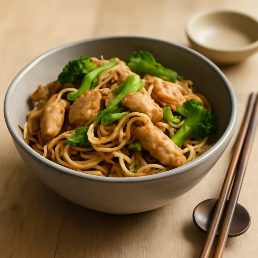 Noodles saltati con pollo alla soia - Versione light asiatica