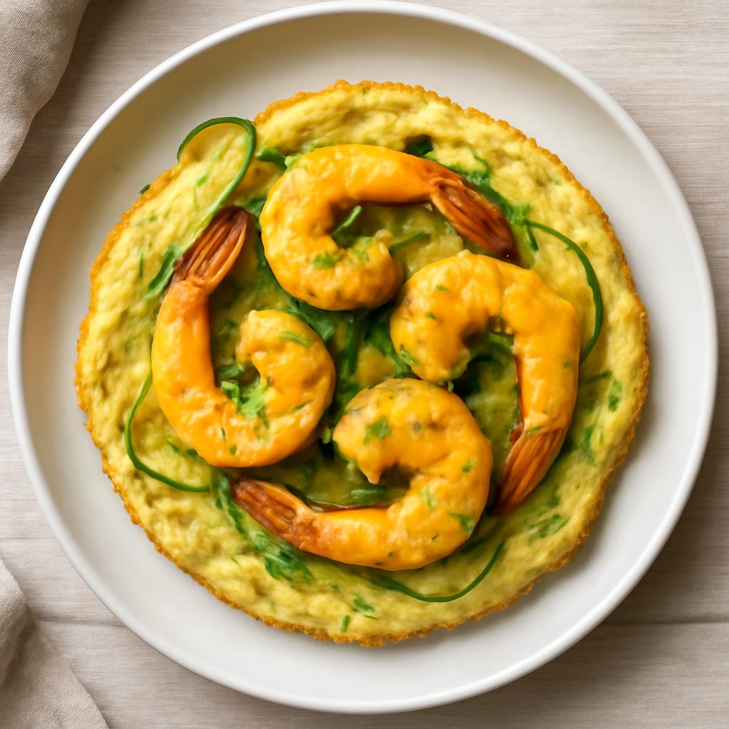 Nuvola di zucchine con gamberoni alla curcuma - Versione Protein