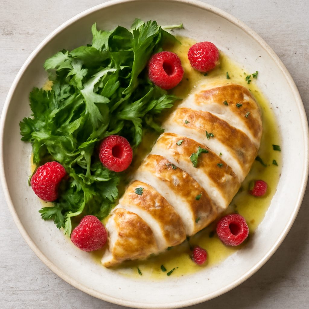 Olio al timo e aceto di lamponi proteico low-carb