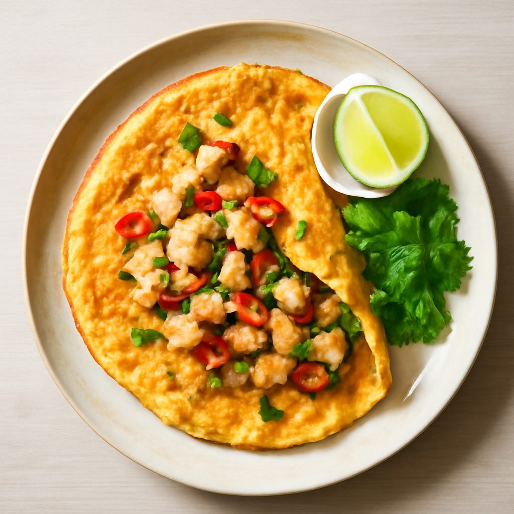 Omelette di pollo alla tailandese proteica low-carb