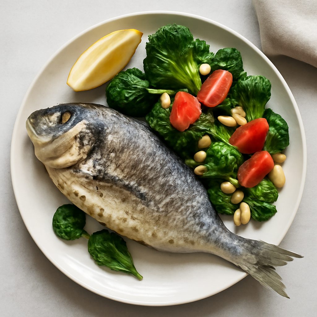 Orata agli agrumi con gamberi in salsa fit Low Fat