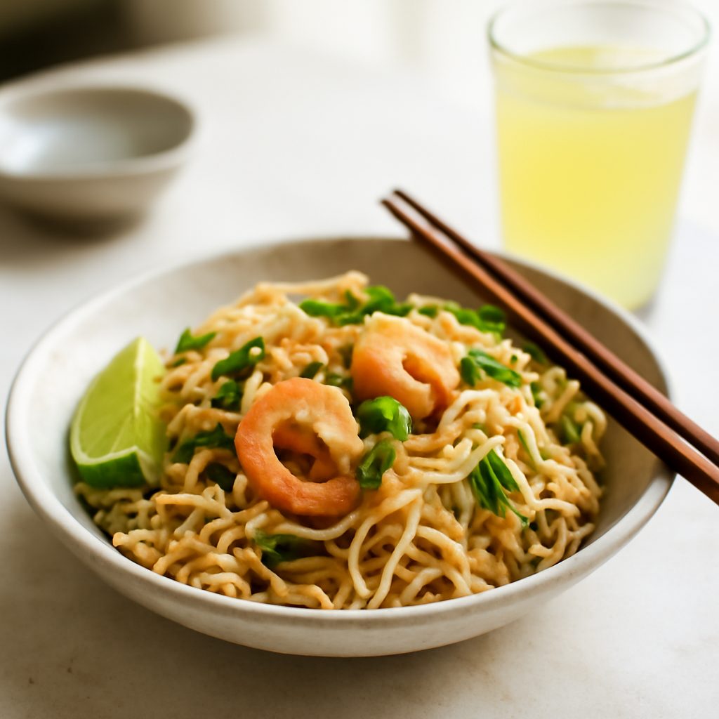 Pad Thai light con gamberetti e pollo - Versione italiana