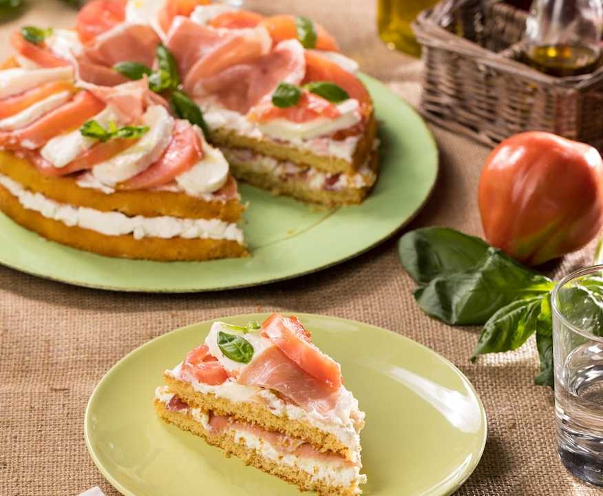Pan di Spagna salato pomodori, crudo e mozzarella Protein