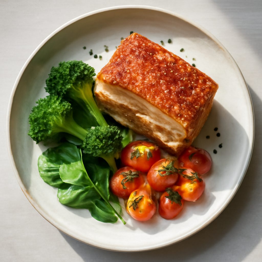 Pancia di maiale dorata proteica low-carb