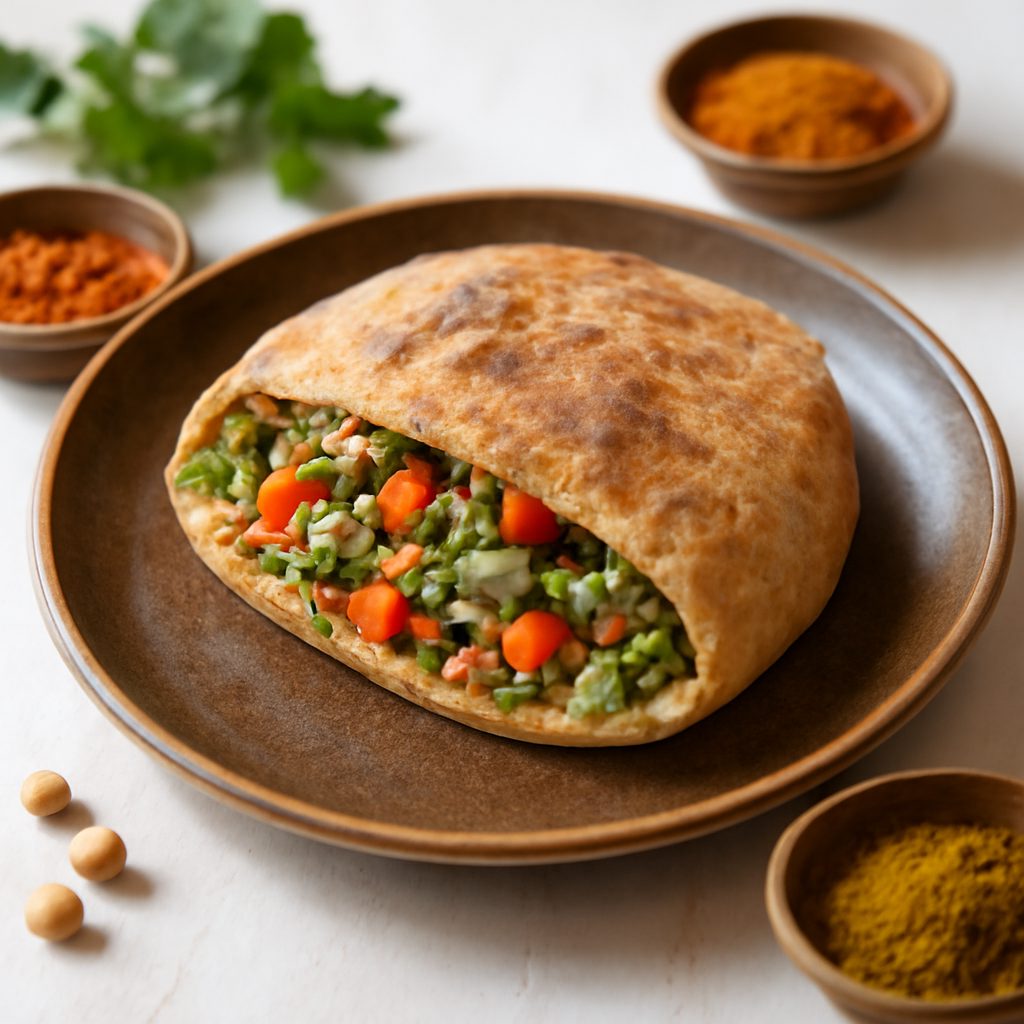 Pane marocchino ripieno light - Khobz mchermmel