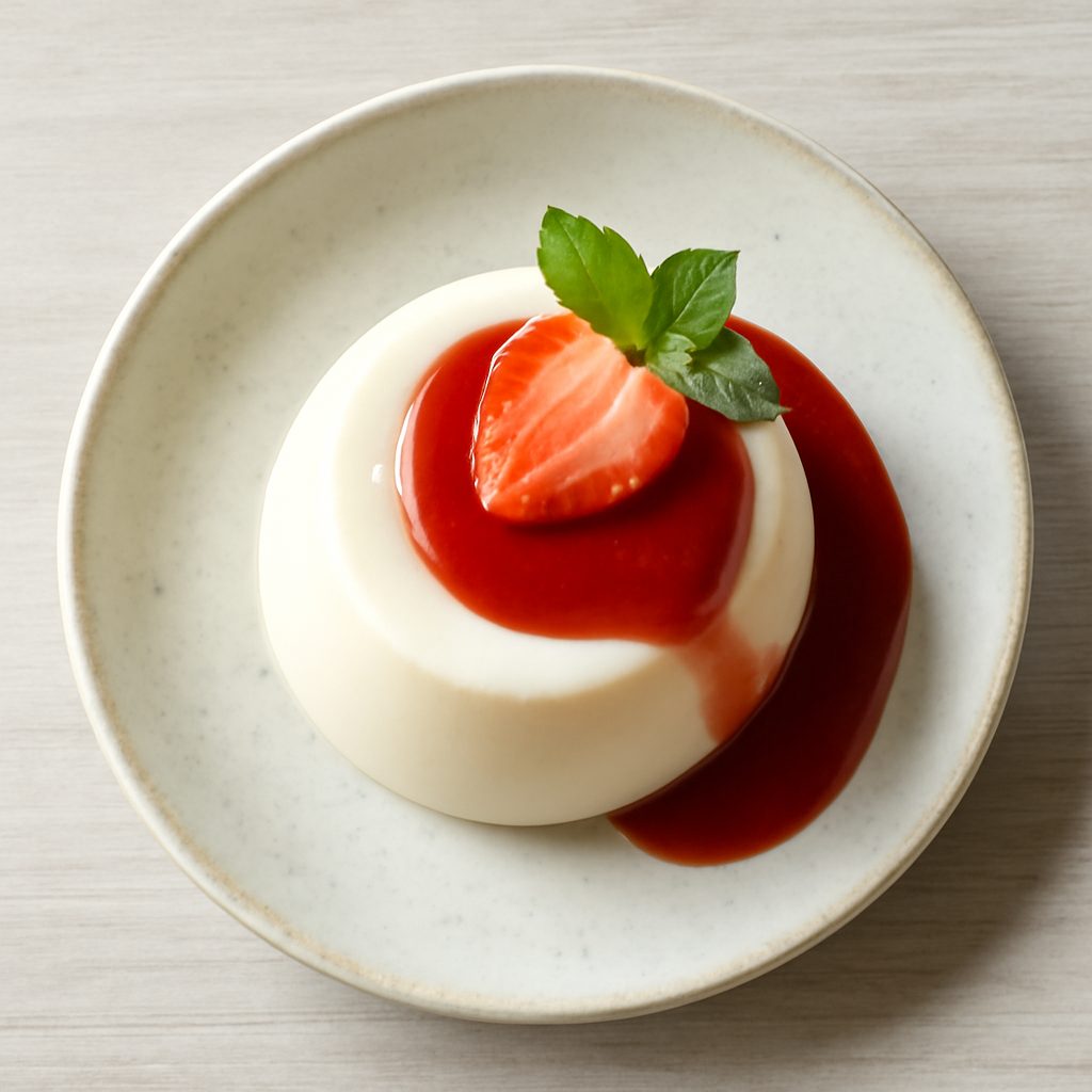 Panna cotta proteica kiwi e ciliegie low-carb
