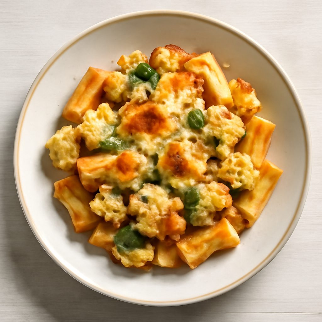 Pasta al forno con cavolfiori e scamorza proteico low-carb