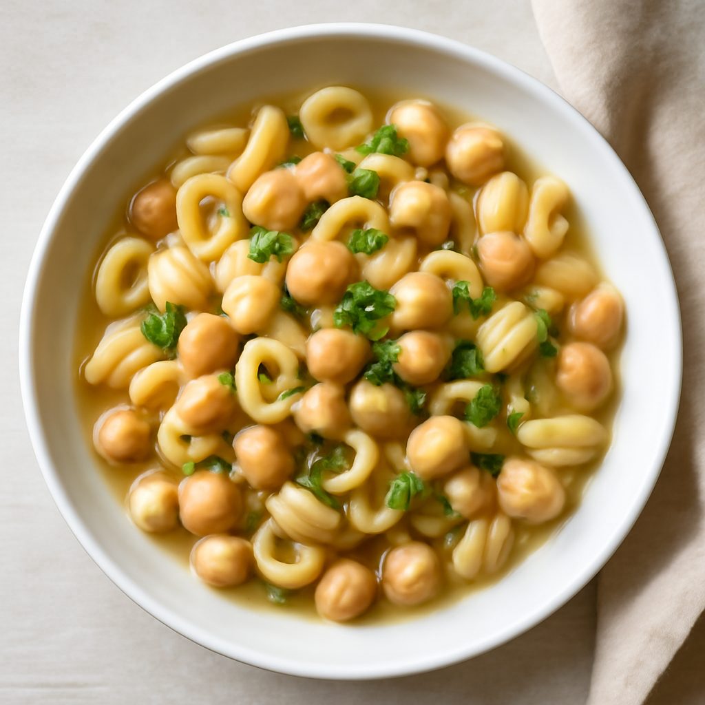Pasta e ceci proteico low-carb con pomodorini