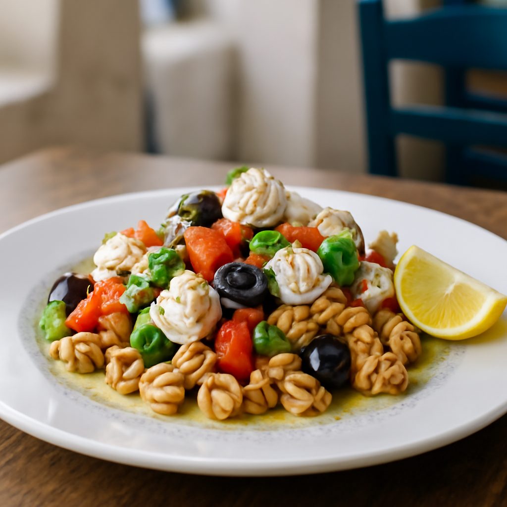 Pasta Greca al Cavolfiore con Funghi e Feta