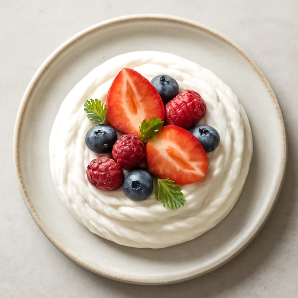 Pavlova Proteica Low-Carb con Pere all'Arancio