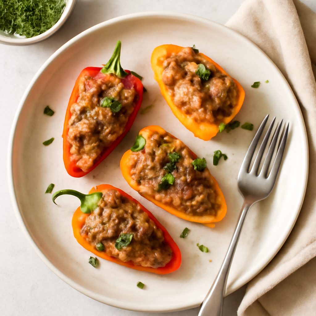 Peperoni baby ripieni proteici low-carb