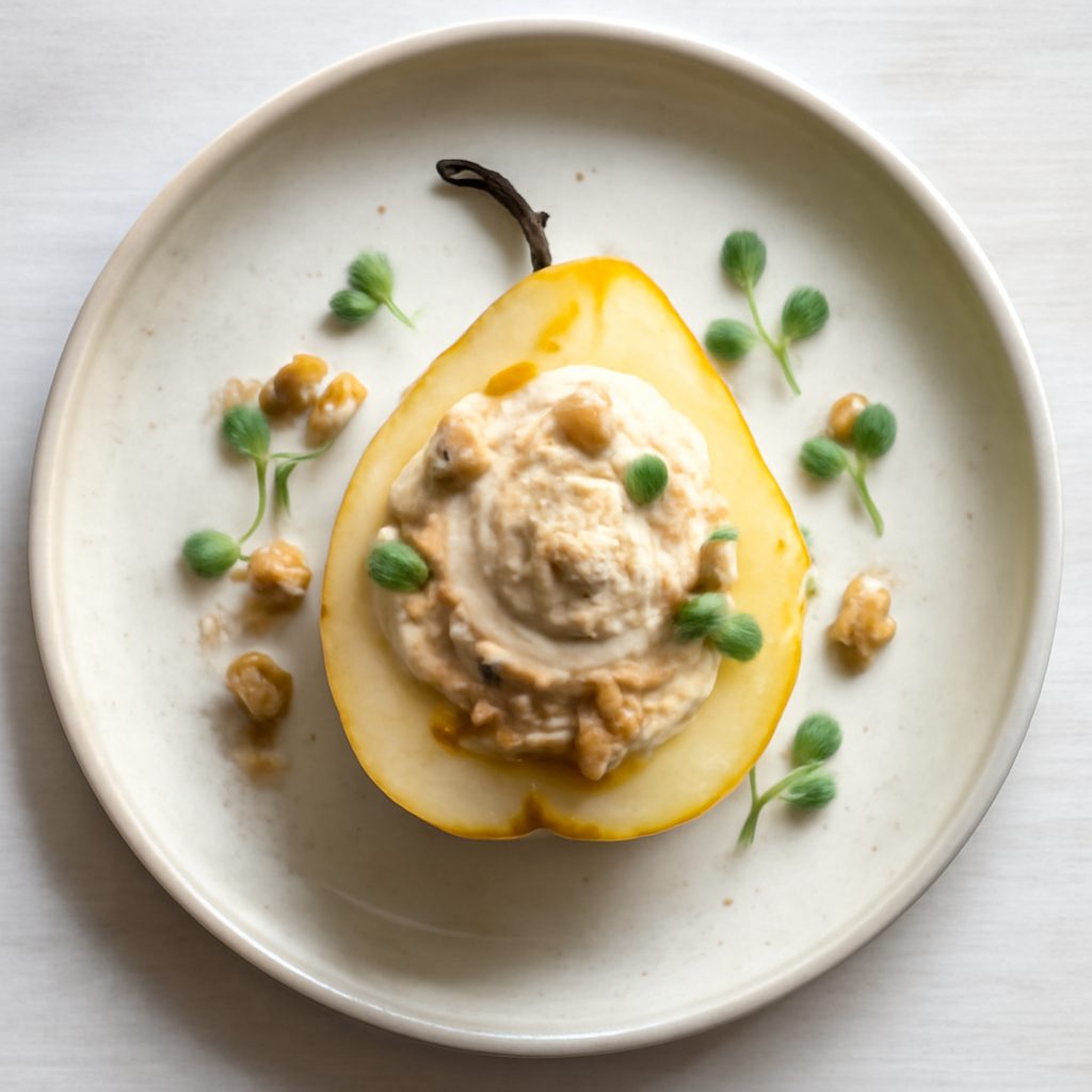 Pera con mousse alla paprika - Versione