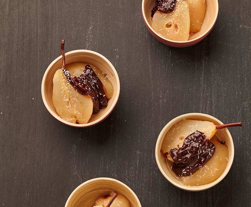 Pere a Cottura Lenta con salsa al cioccolato Protein