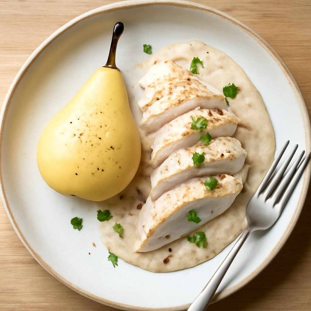 Pere a vapore con salsa proteica al cioccolato e cardamomo - Low Carb Fit