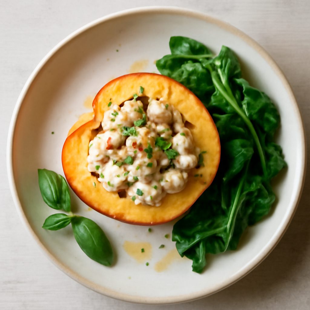 Pesca al forno con meringa Protein