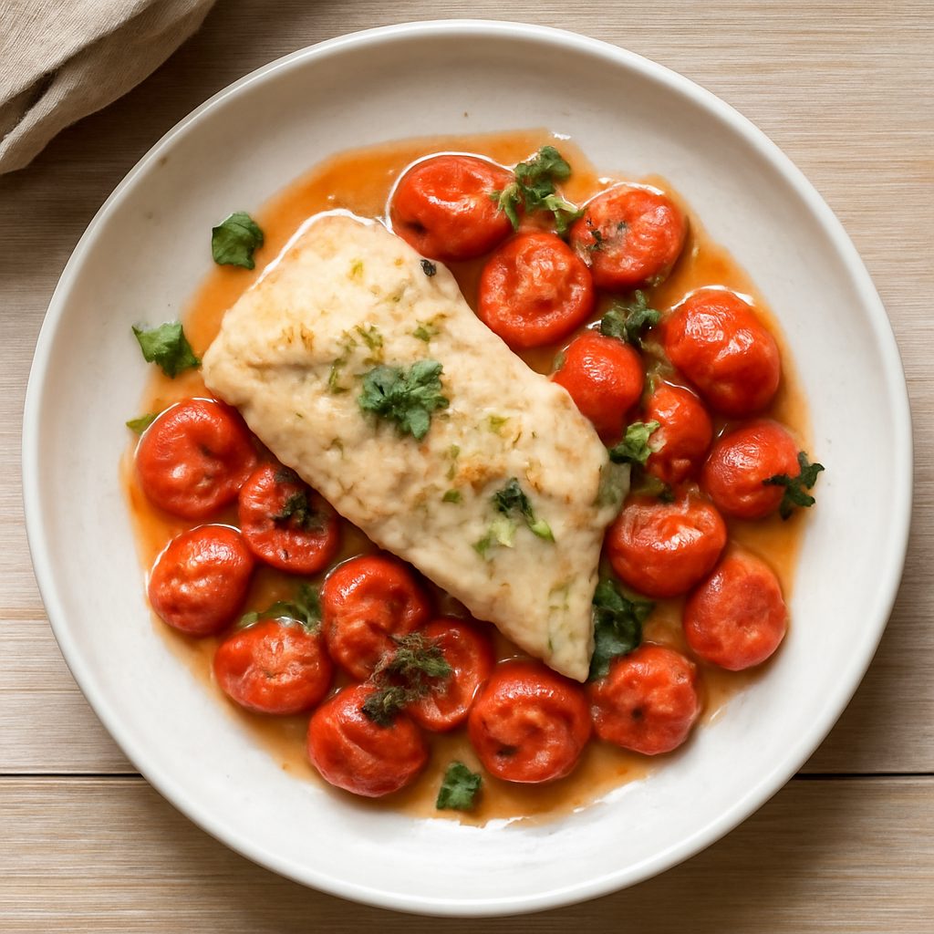 Pescatrice ai pomodorini proteica low-carb