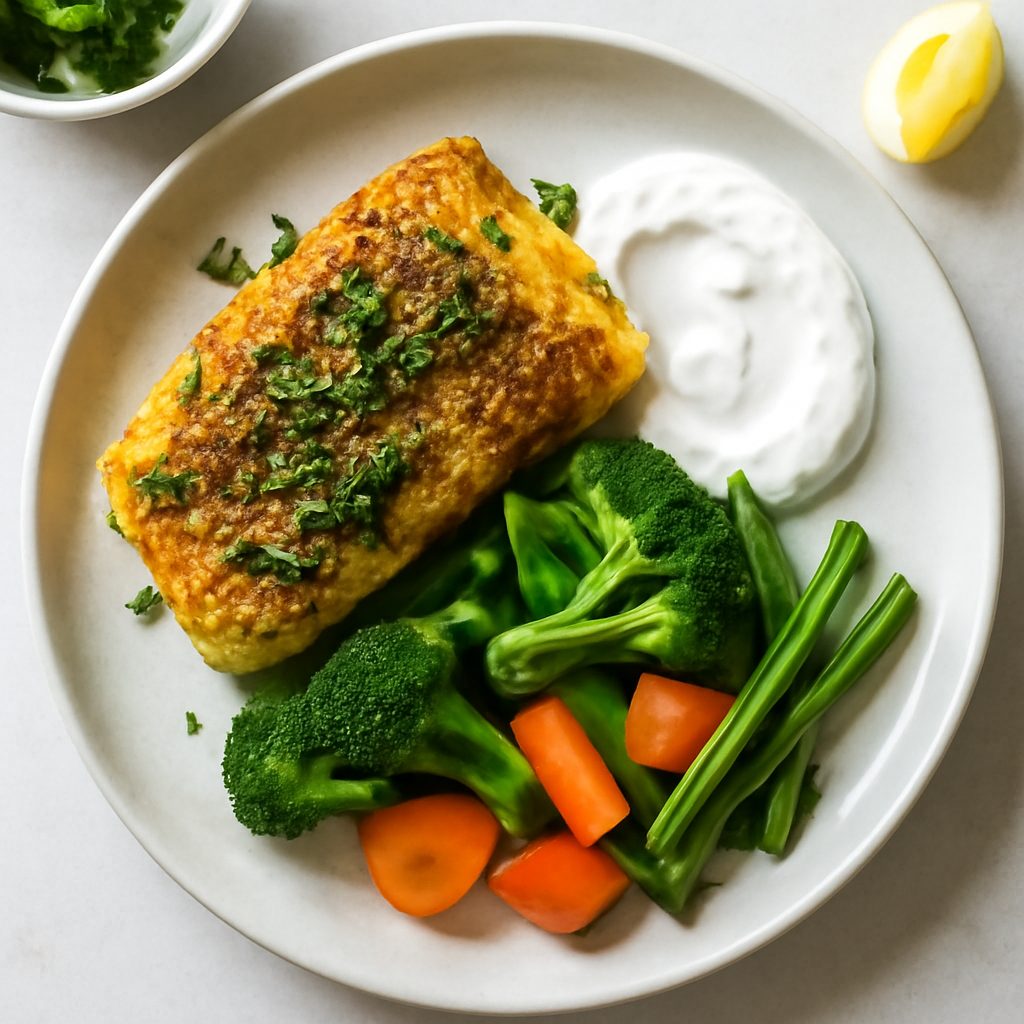 Pesce ai sapori dell'India con salsa allo yogurt Low Fat