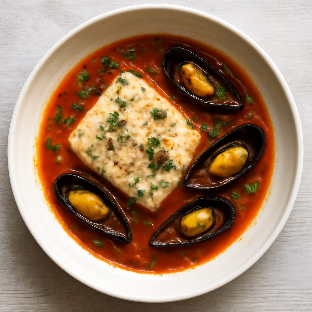 Pesce bianco e cozze in salsa piccante harissa - Versione Proteica Low-Carb