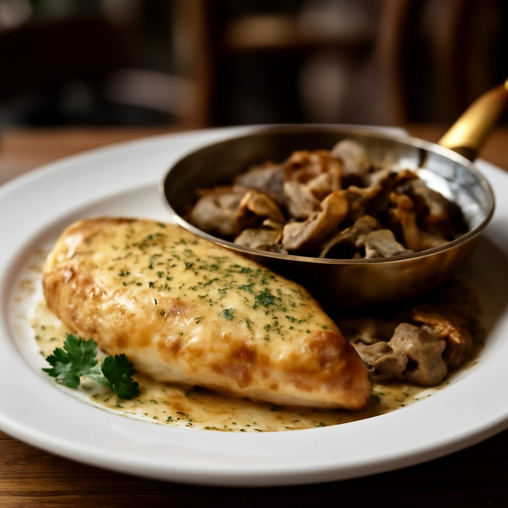 Petto di Pollo al Gruyère con Funghi Trifolati Protein