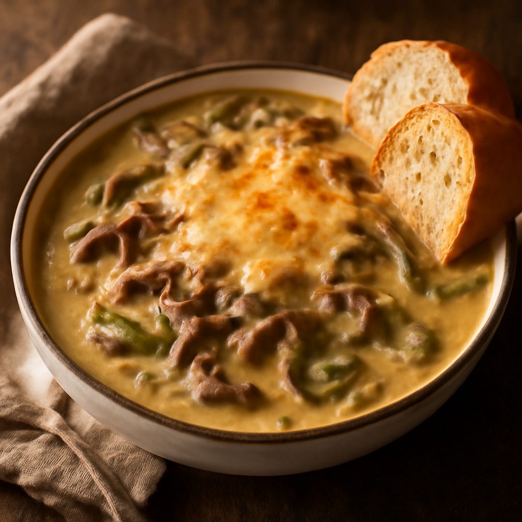 Zuppa di Formaggio e Roast Beef alla Filadelfia