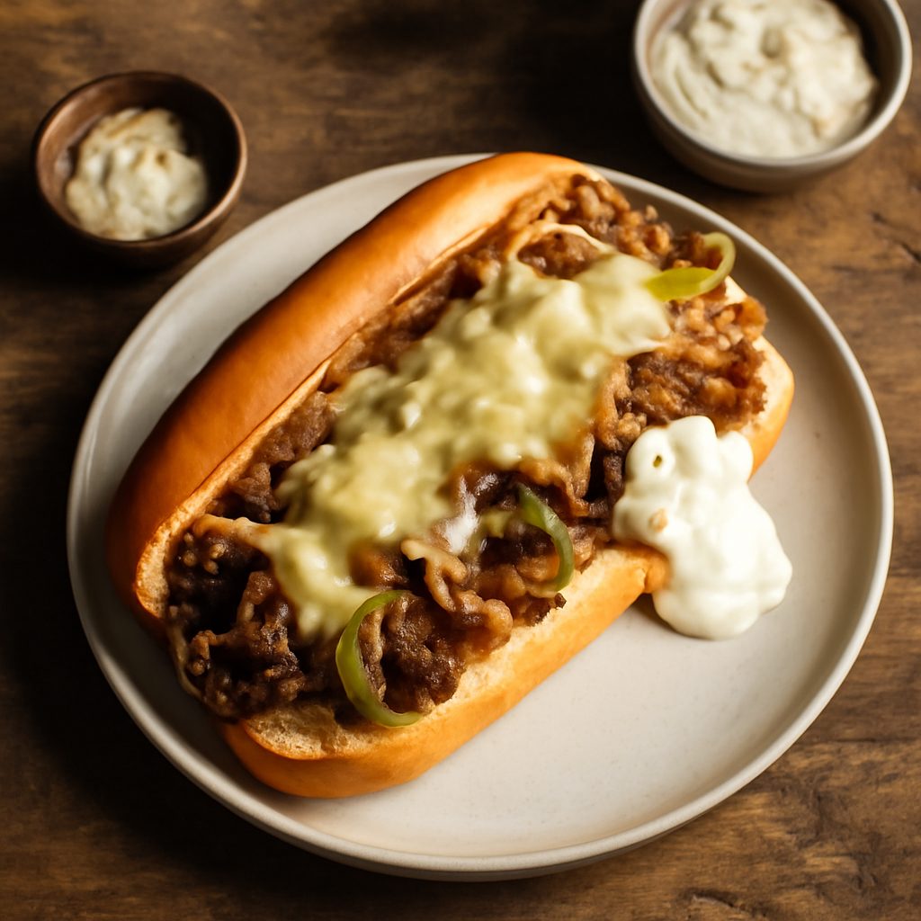Panino Philly Cheesesteak con Maionese all'Aglio Low Fat