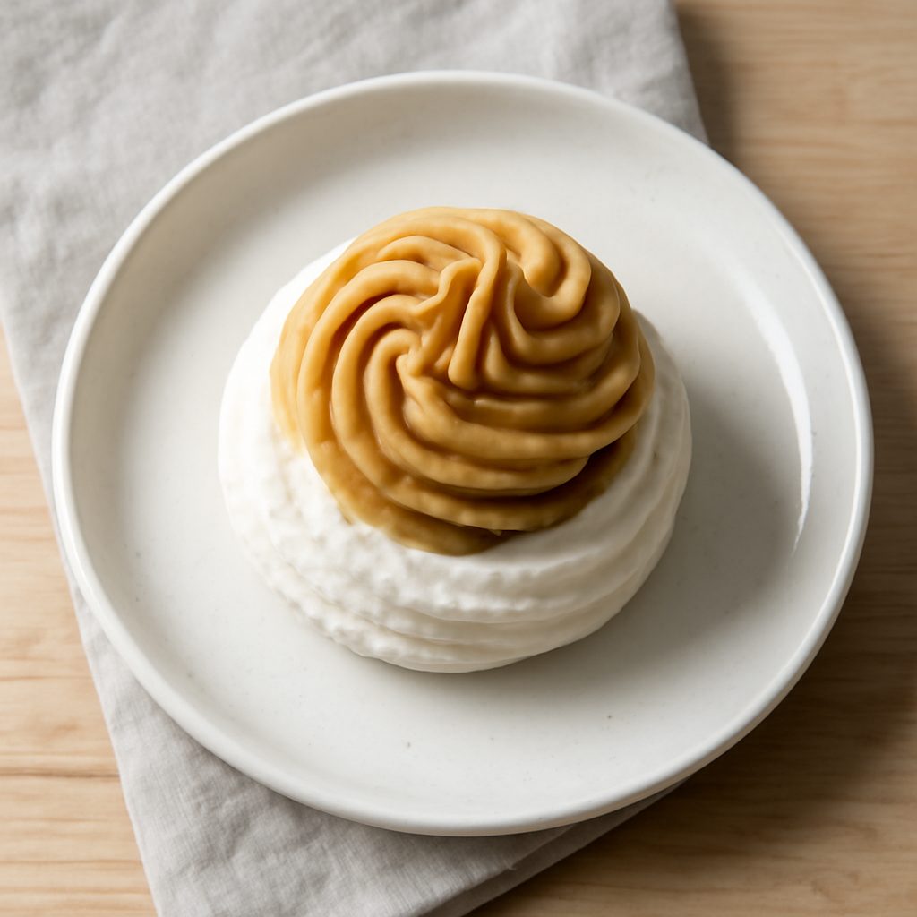 Piccole pavlove proteiche con mousse al caramello fit