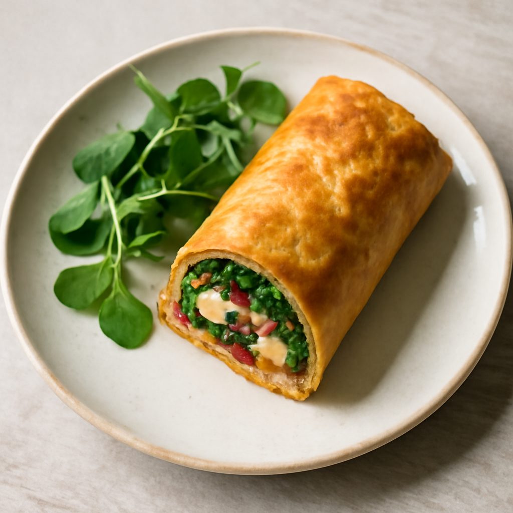 Piccolo strudel proteico ai friarielli e salsiccia low-carb