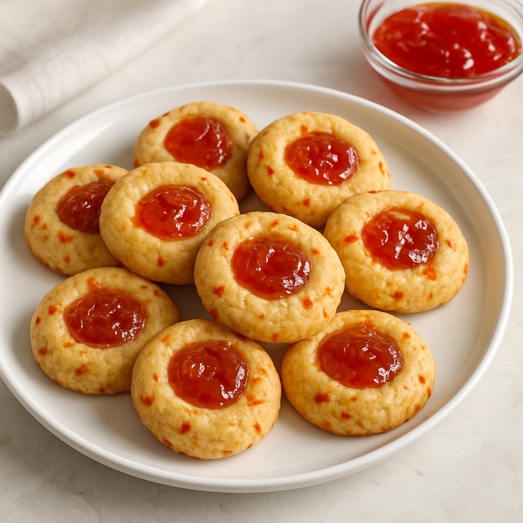 Pimiento Thumbprint Shortbreads with Jam Protein
