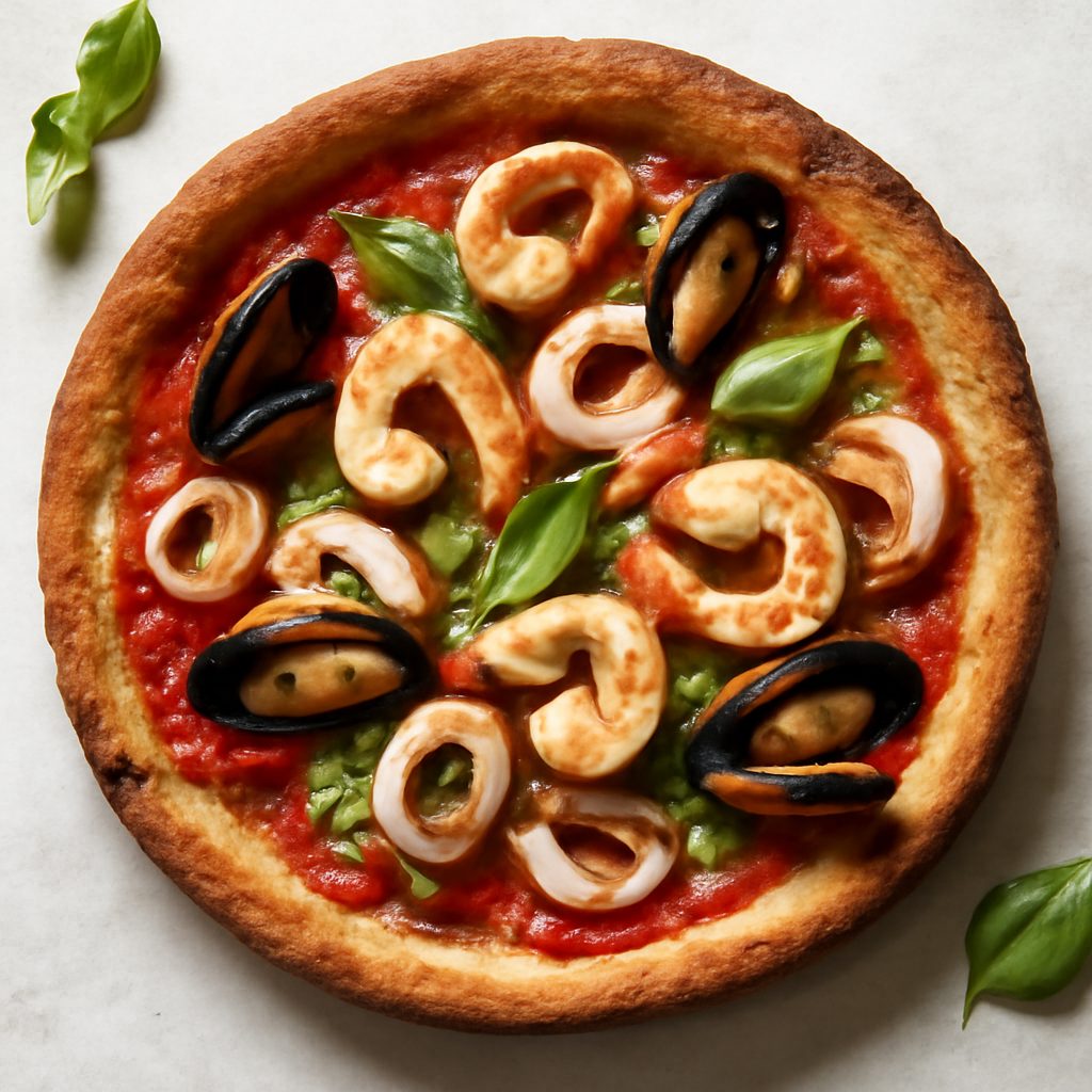 Pizza ai frutti di mare low-carb proteica