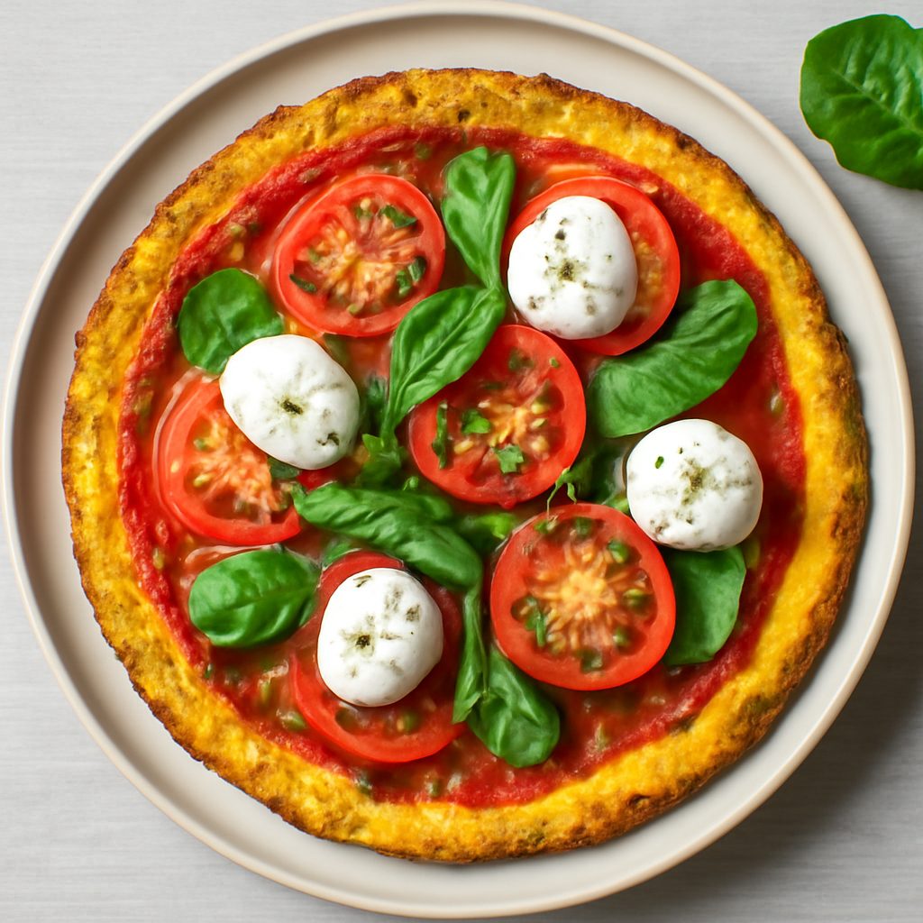 Pizza alla curcuma con acciughe, fiori di zucca e cipolle - Versione Low Carb