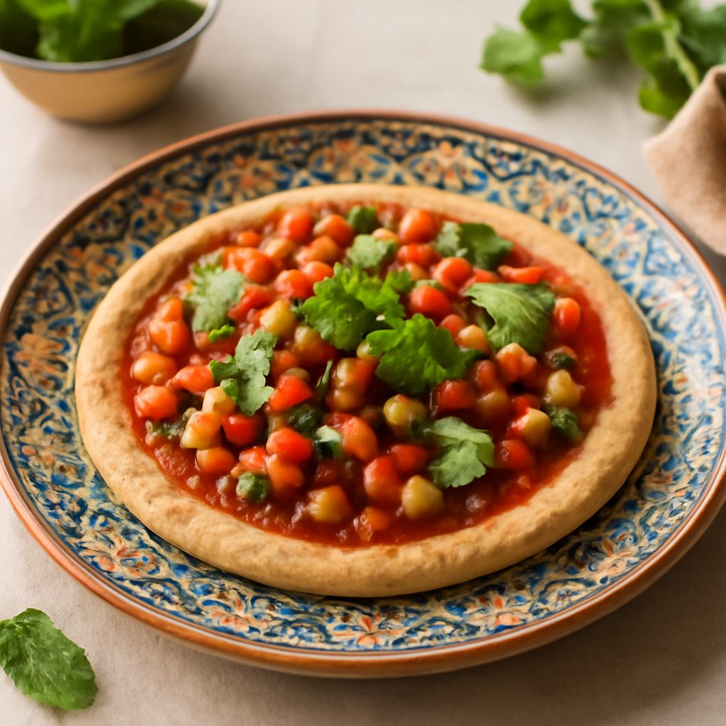 Pizza orientale light con spezie e verdure croccanti
