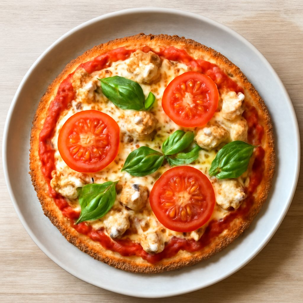 Pizza Proteica con Polpette in Salsa Piccante, Scamorza e Peperoni - Low Carb