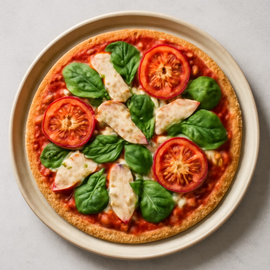 Pizza con Crema di Parmigiano, Asparagi e Tuorlo Low Fat