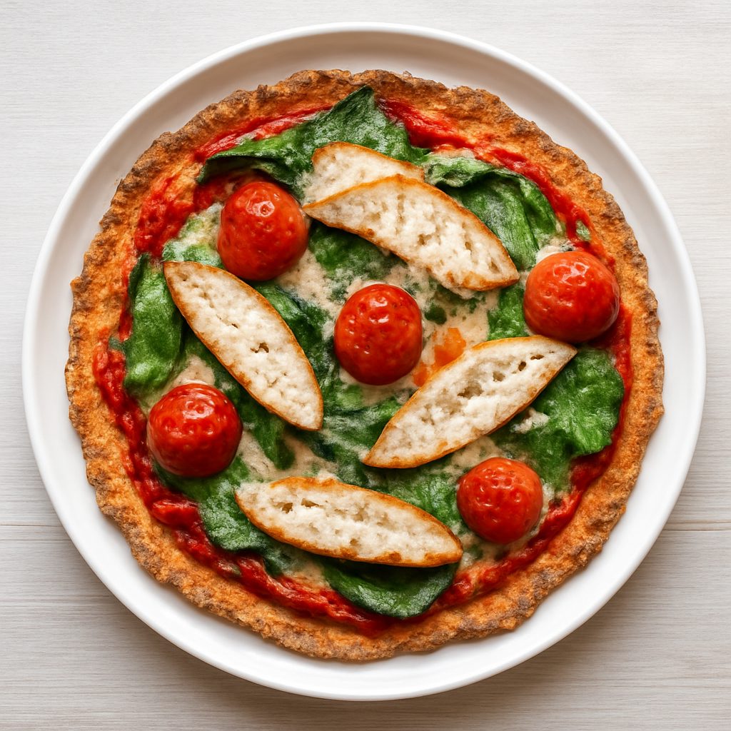 Pizza Nera con Porri, Stracchino e Gamberetti