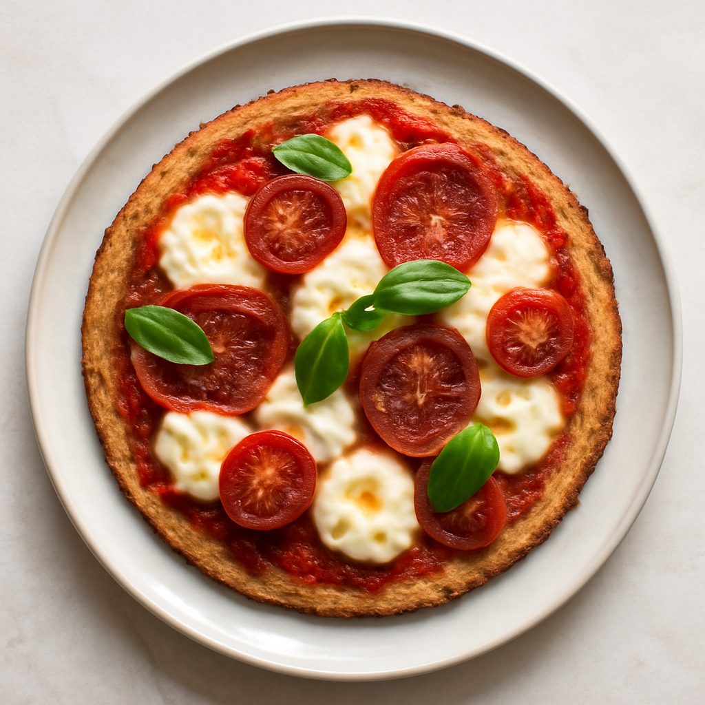 Pizza romana proteica con fiori di zucca e alici - Low carb fit