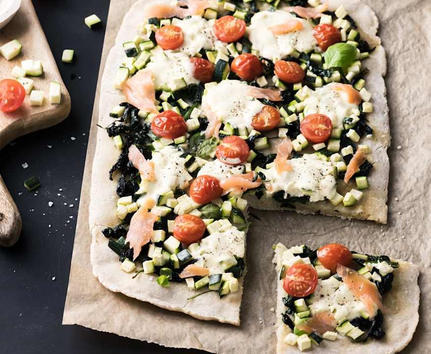 Pizza zucchine e spinaci (senza glutine) Low Carb