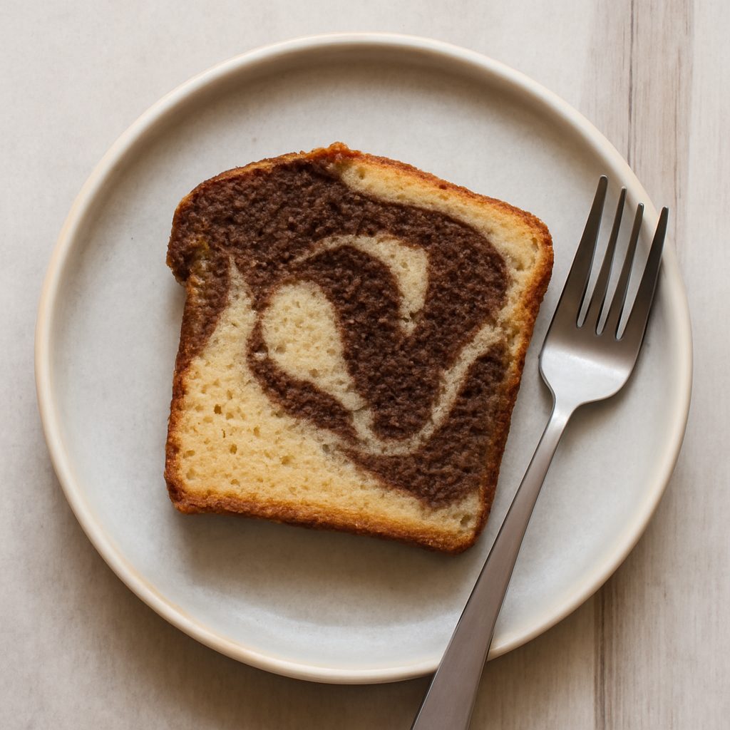 Plumcake variegato al cioccolato con cremoso alle albicocche
