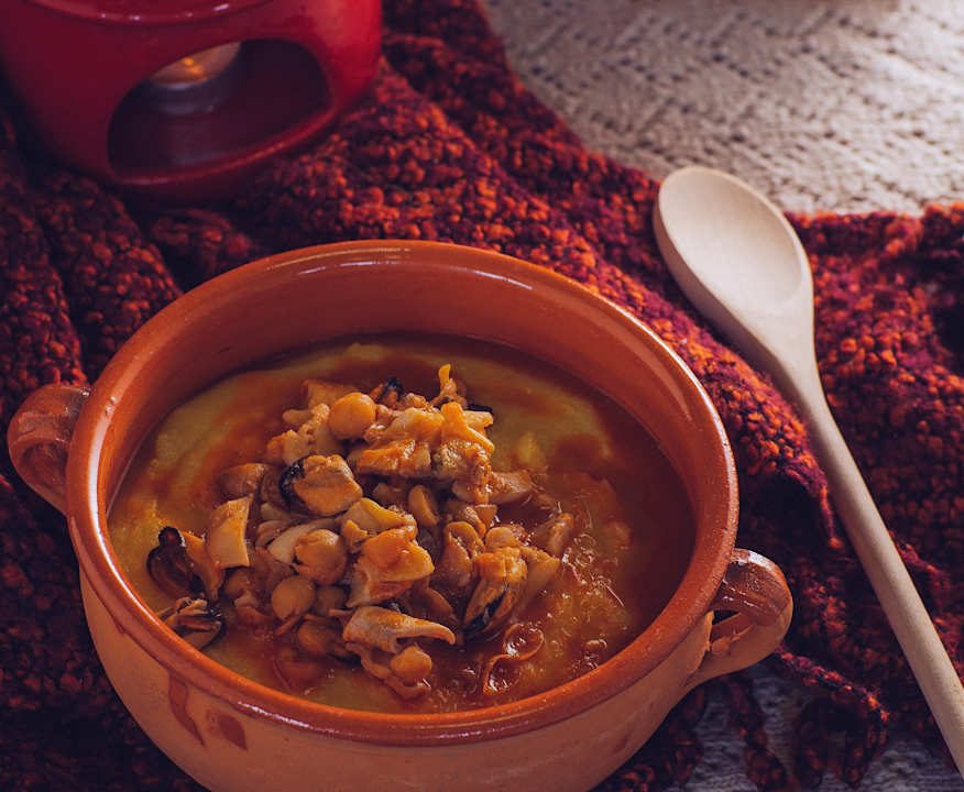 Polenta con zuppetta di pesce e ceci Low Fat