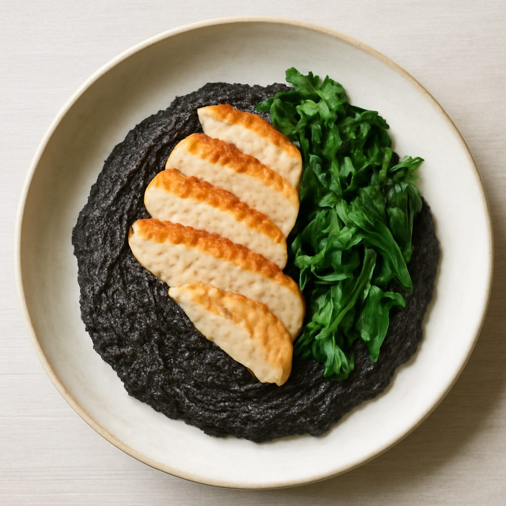Polenta Nera con Fagioli e Acciughe