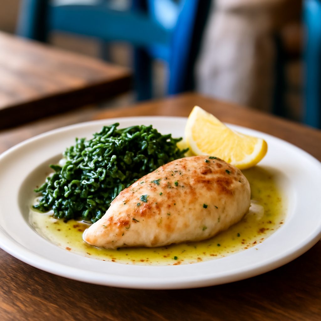 Pollo al Limone e Spinaci - Versione Greca