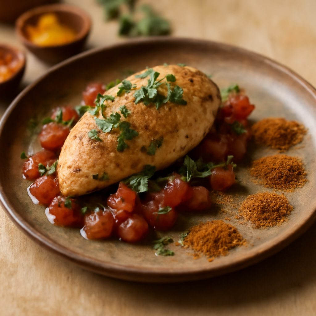 Pollo alla marocchina con pomodori - Versione light