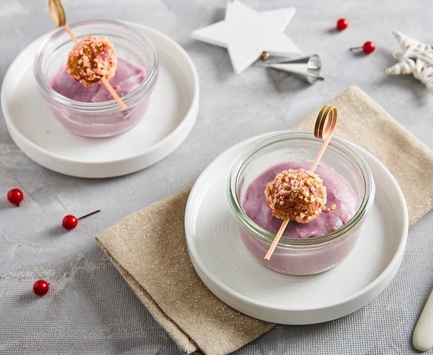 Polpette al cotechino su crema alle patate viola Low Carb
