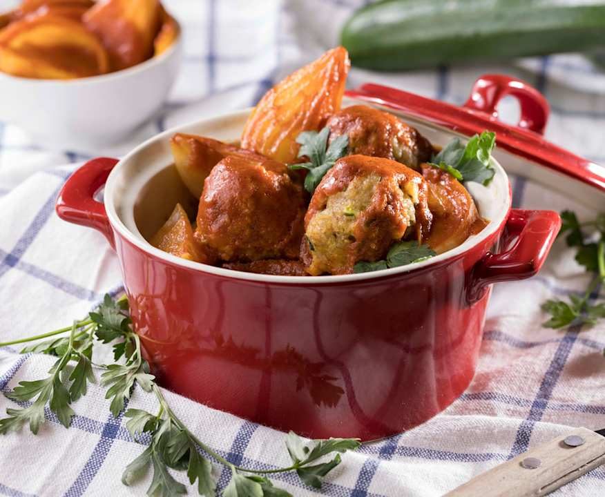 Polpette di pane e seitan con cipolle stufate Protein