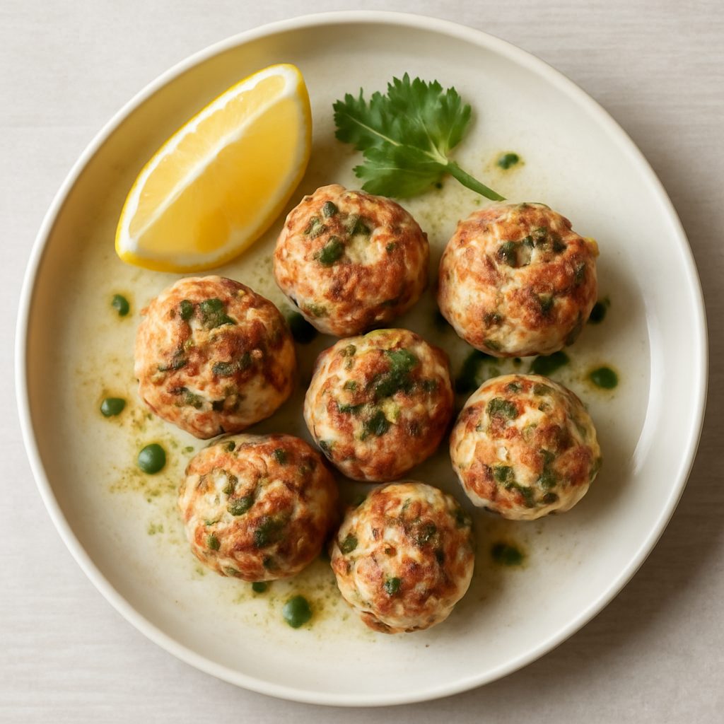 Polpette di polpo al limone e pepe verde