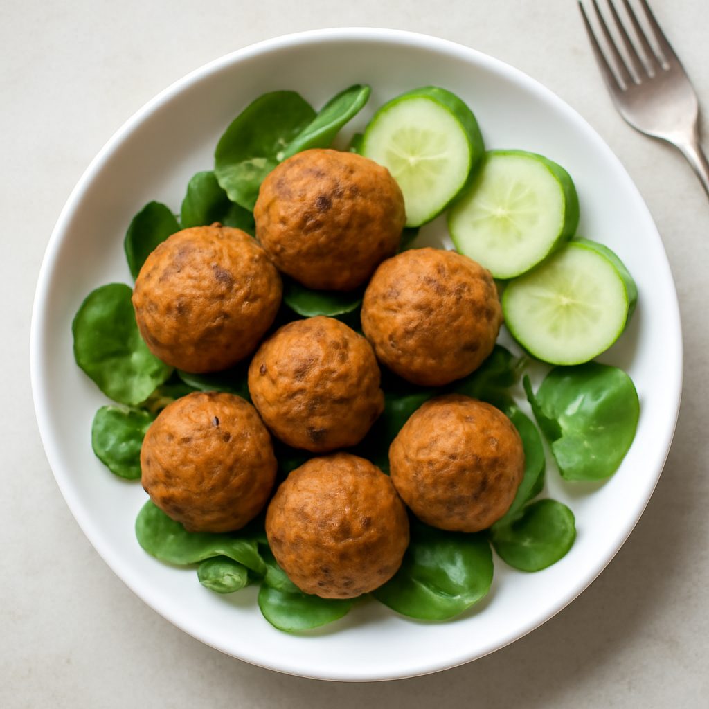Polpette di seitan con cipolle stufate