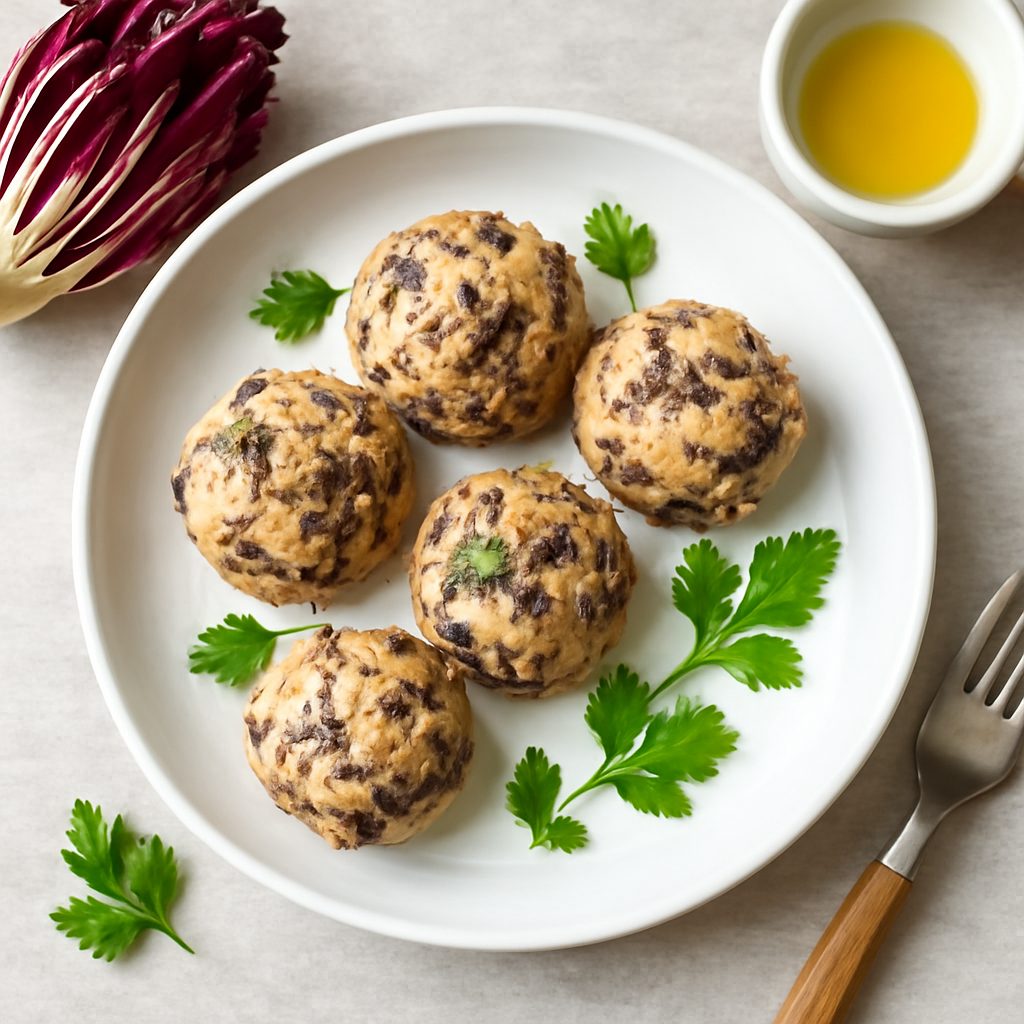 Polpette proteiche di radicchio e ricotta low-carb
