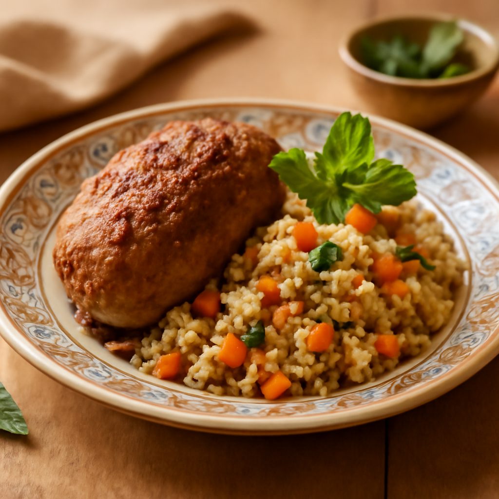 Polpettone Orientale con Couscous e Verdure al Ras el Hanout